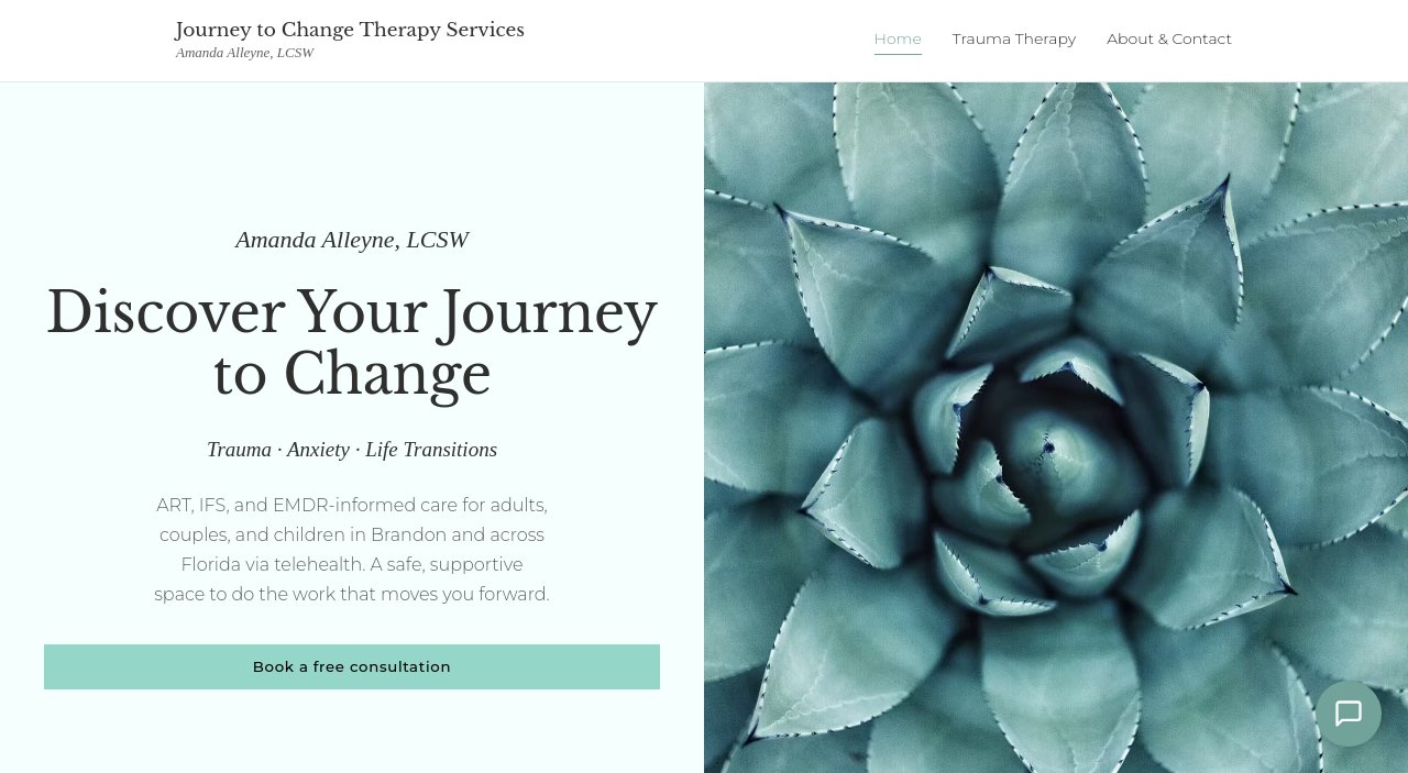 Journey to Change Therapy website — therapy practice, homepage screenshot